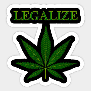 Legalize Weed Pot Leaf Marijuana Ganja Kush Political Statement Sticker